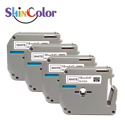 ShinColor M-K231 MK231 Label Tape Use for Brother P Touch M Tape M231 MK231 M-231 M-K231s 12mm 0.47 