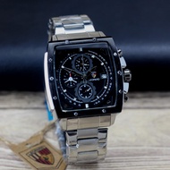 Jam tangan Pria Leopard 8829 tali rantai analog tanggal chronograp original