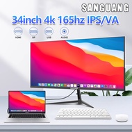 SANGUANG 34 Inch Curved Monitor 75Hz/165hz 1080P/2k/4k Pc Gaming Monitor with Free HDMI/VGA Support 