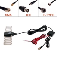 Car Dash DVD F Type IEC SMA Plug Analog Digital TV Tuner DVBT ATSC Antenna Aerial with Radio FM and DC Power Amplifier