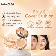 【𝐑𝐞𝐚𝐝𝐲 𝐒𝐭𝐨𝐜𝐤】Elegance Supreme Perfect Cover Cushion Foundation Full Coverage Long Lasting Waterproof