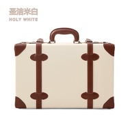 UNIWALKER Retro Mini กระเป๋าเดินทาง 16-18 นิ้วมือถือเครื่องสําอางค์ผู้หญิงรหัสผ่านล็อคกระเป๋าหนังแบบ