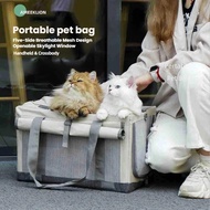 【LovePets】 Dog carrier bag | Pet Carrier Bag for 2 Cats  Foldable Breathable Travel Bag with Steel F