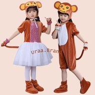 100-150 Monkey Costume, Monkey Children Costume, Monkey and Monkey Children Costume, Skirt, Pants, J