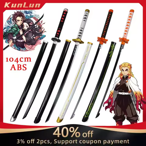 104CM Demon Slayer Nichirin Blade ABS Disassemble DIY Splicing Version Cosplay Kyoujurou Prop Tanjir