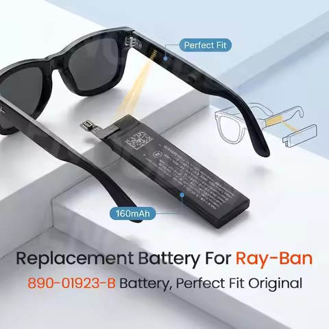 890-01923-B Battery Replacement for Ray-Ban Meta Wayfarer Smart Glasses 3.87V 160mAh Smart Glasses R