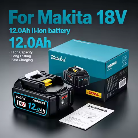 🏅For Makita 18V Compatible BL1840 BL1850 BL1860 Battery for DTD173 Impact Driver DHP487 Cordless Dri