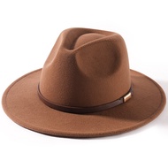 FURTALK Fedora Hats for Men Women Wide Brim Felt Panama Dress Hat with Belt Buckle Adjustable Size