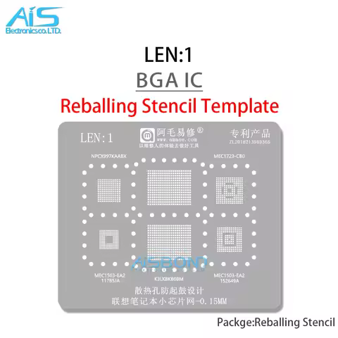 AMAOE LEN1 BGA Reballing Stencil For Lenovo Xiaoxin Air Pro NPCX997KAABX K3LKBKB0BM MEC1503 MEC1503-