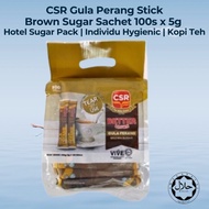 CSR Brown Sugar Sachet 5g x 100s | Gula Perang Pek | Hotel Pack | Coffee Tea Sugar Stick