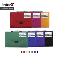 Expanding File InterX Folder Handle Linen Series Document Archive Harmonica Folder with Handle Above
