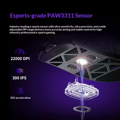 FURYCUBE G11 Wireless Gaming Mouse Tri Mode Bluetooth 2.4G PAW3311 Lightweight 29 Hole Hollow Design