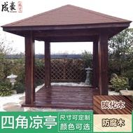 Pavilion Kayu Antikarat Kayu Berkarbonat Gazebo Kayu Pepejal Rumah Kayu Pavilion Taman Luaran Empat 