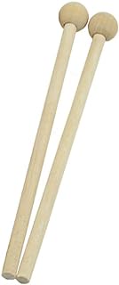 2pcs Wooden Mallets Percussion Sticks 21cm/8.3inch Round Head Hammer for Energy Chime Xylophone Wood Block and Bells