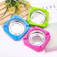 INDOLINE - STAINLESS ROUND AND SQUARE ASHTRAY - RANDOM COLOR SQUARE ASHTRAY - COLOR STAR ASHTRAY Sta