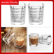 Wander Cloudly 2X 2 oz 60ML Espresso Shot Glass Measuring Cup Wine Glass Heavy Sturdy for Tequila Measurement Bar Kitchen Tool