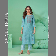 {**ส่งฟรี**} SMALL INDIA 🌺 Pure Khadi Cotton Wooven Set ชุดเซ็ทเสื้อกางเกง 🌺 Women Kurti Set