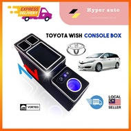 VORTEQ Toyota Wish center Storage armrest console box compartments piano black interior accessories