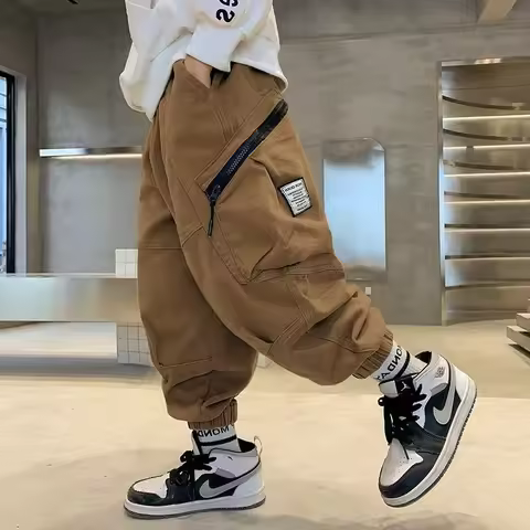 Boys Spring Autumn Children's Clothing Cargo Pants Children's Casual Large Size Sweatpants Boys Fash