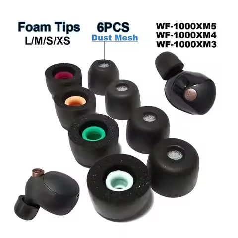 6PCS Replacement Memory Foam Ear Tips Cushion Earbuds For Sony WF-1000XM5 WF-1000XM4 WF-1000XM3 Eart