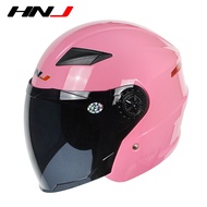 HNJ Half Helmet 100% Original Topi Keledar Murah Open Face Motorcycle 1/2  Cut Adults Black Visor Ri