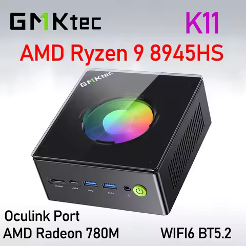 GMKtec K11 AMD Ryzen 9 8945HS MINI PC 2*DDR5 2*M.2 NVMe SSD Windows 11 PRO WIFI6 BT5.2 Oculink Deskt