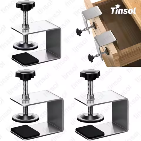 TINSOL 2Pcs Steel Drawer Front Installation Clamps Drawer Panel Clips Woodwork Jig Cabinet Hand Tool