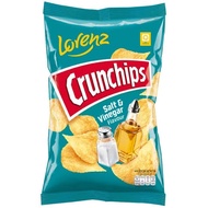 Lorenz Crunchips Salt&Vinegar flavour มันฝรั่งแผ่นเรียบทอดกรอบรสเกลือและวีเนการ์ ขนาด 100 กรัม