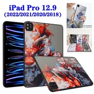 For iPad Pro 12.9 2022 2021 2020 2018 iPad Pro 12.9inch 5th 4th 3rd Gen Tablet Protective Case Fashion Skin Feel Painted Patterns Chinese Loong Casing Shockproof Fit Cover