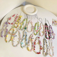 Mobile Phone Case Anti-lost Lanyard DIY Bracelet Pearl Short Wrist Strap Creative Fashion Flowers He