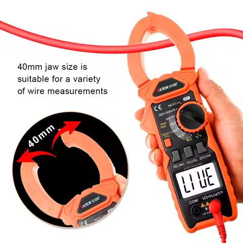 VICTOR 610B+ 6000 Counts LCD True RMS Digital Clamp Meter AC/DC 1000V 1000A With VFC NCV Live Wire I