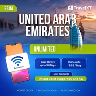 TravelXT SG UAE eSIM – Unlimited Data 500MB–1GB/Day | 1–7 Days | 4G/5G Travel Internet Roaming |
