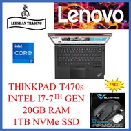 [Nextday Delivery] [FREE WIRELESS MOUSE] LENOVO T470S  Thinkpad 14" FHD display Intel Core i7 7th Gen/ 20GB RAM / 1TB NVme SSD [Brand new ssd] WINDOWS 10/11 PRO MS Office (Refurbished)