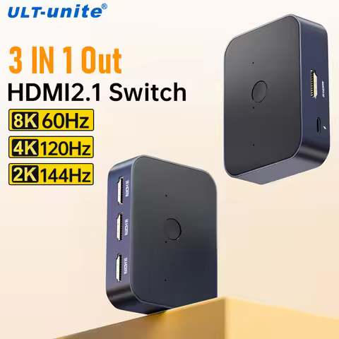 8K60Hz HDMI Splitter Switcher 3 in 1 Out 4K120Hz UHD HDMI Switch Box Hub Compatible with PS5 Xbox Ro