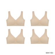 [แพ็ค 4 ชิ้น ] Sabina เสื้อชั้นใน (ไม่มีโครง) รุ่น Seamless Fit รหัส SBXK119 สีเนื้อเข้ม