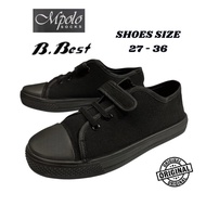 [BACK TO SCHOOL] 27~36 Kasut Sekolah Hitam Tali Berlekat Black School Shoes Sticky B.Best