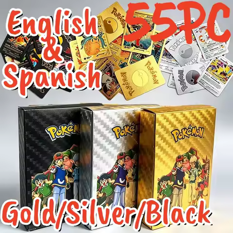 Pokemon Colorful Gold Foil Card Charizard Pikachu Arceus Silver Black Rainbow English French German 