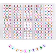 TOAOB 500pcs Acrylic Number Beads for Jewelry Making 4x7mm Round Colorful 0 to 9 Letter Beads for Br