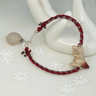 手鍊 暴龍 恐龍 阿拉善瑪瑙 戈壁石 糖心瑪瑙 925銀 蠟線 手繩