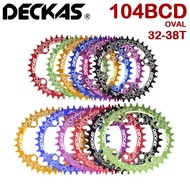 Deckas 104BCD Oval Chainring 32T 34T 36T 38T Narrow Wide Chainring MTB Mountain Bicycle Crankset Sin