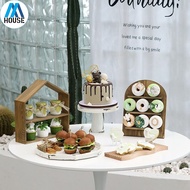 Birthday Party Dessert Table Decorations Wooden Cake Stand Donut Display Stand Creative Sen Dessert Stand Cake Stand