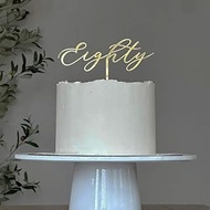 Gold Acrylic Eighty Cake Topper,Cheers to 80 Years Cake Topper - 80th Birthday Cake Decorating Suppl