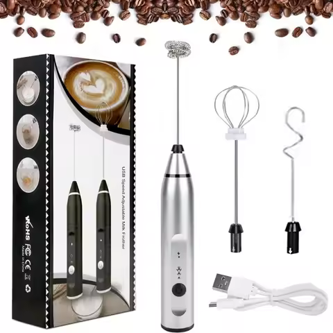 Handheld Electric Mixer with 3 Speed Setings Multipurpose USB Charging Whisk Electric Egg Mixer Coff