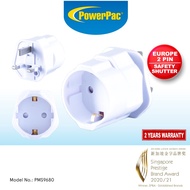 PowerPac Travel Adapter for Europe 2 pin, 2 pin to 3 Pin Adapter (PMS9680)