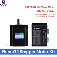 NEW  Nema34 Stepper Motor Kit 86BYG250C 2-Phase 6N.m 101mm MA860H 2.0A-7.20A AC18V-60V.DC24-80VDC Dr