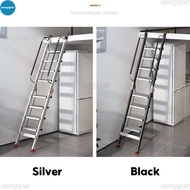 Stelescopic Ladder 10-14Step Foldable Ladder Household 250Cm-350Cm Aluminum Alloy Attic Stairs Indoo