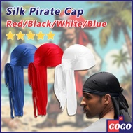 Fashion Durag Pirate Hat With Long Tail Silky Headscarf For Men Women Street Style Hair Waves