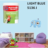 LIGHT BLUE 5136 J ( 1L ) Nippon Paint Interior Vinilex Easywash Lustrous / EASY WASH / EASY CLEAN