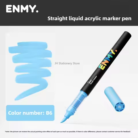 1 PC ENMY 60 Colors Direct Acrylic Paint Markers Soft Tip Blendable Non-Transparent Water-Based Art 