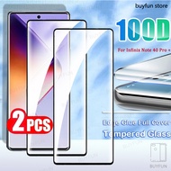 100D 2PCS Full Cover Tempered Film Edge Glue Glass Protection Film For Infinix Note 40 Pro 4G 5G X68